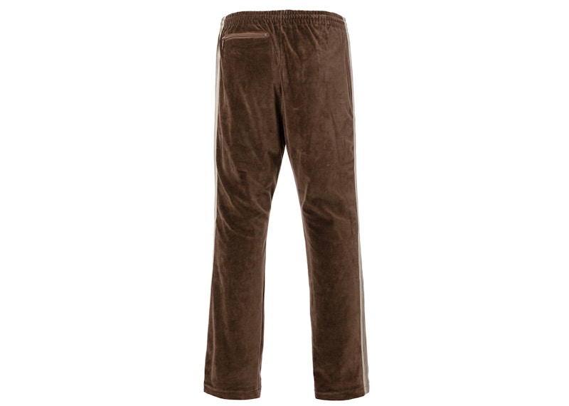 Needles Velour Narrow Track Pants Brown Men's - FW22 - US