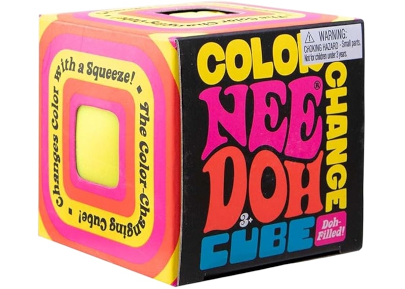 NeeDoh Color Change Cube Sensory Squeeze Toy Yellow