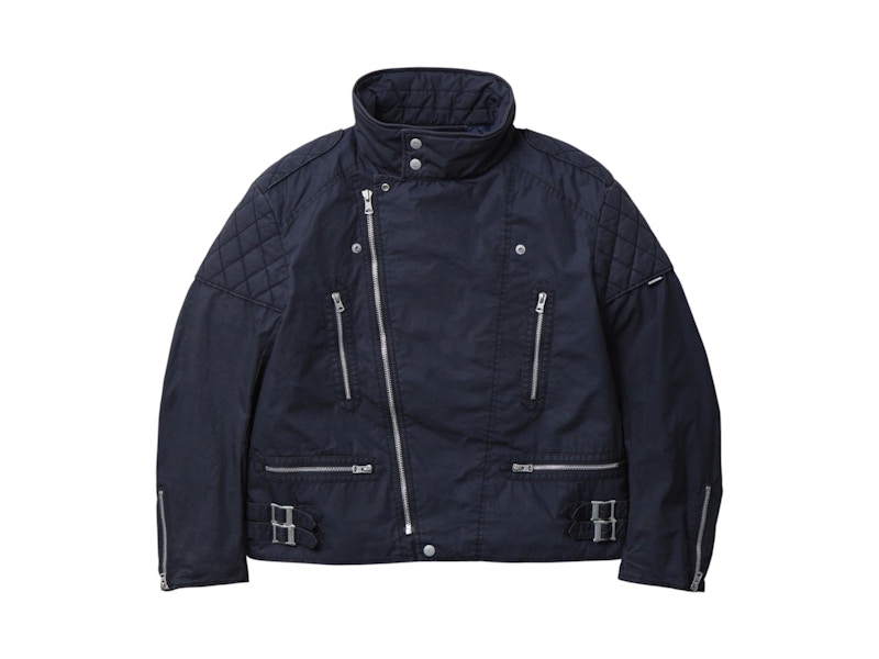 Neighborhood Faded Stand Collar Riders Jacket Navy