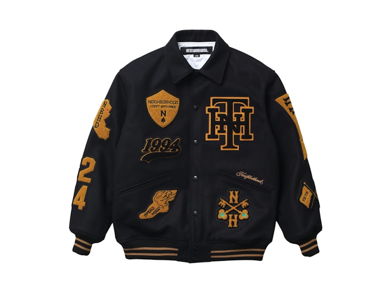 NEIGHBORHOOD STADIUM JACKET M最安値 Neighborhood Stadium Jacket Black x Gold Men's - US