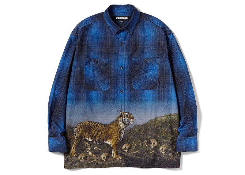 Neighborhood Tiger Print VE Shirt Blue - FW22 男装- CN