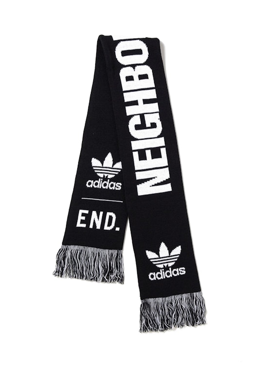 Pre-owned Neighborhood X End X Adidas Supporters Scarf Black/white