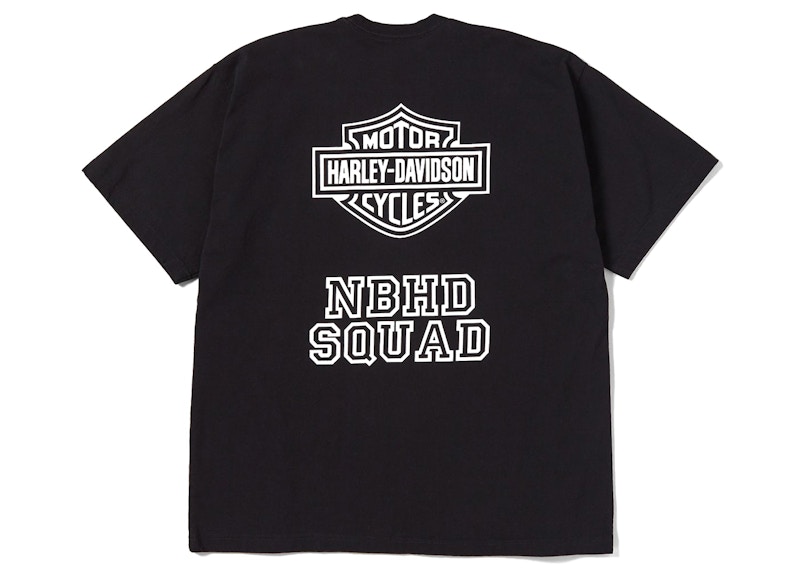 Neighborhood x Harley Davidson Cracked Print T-Shirt Black