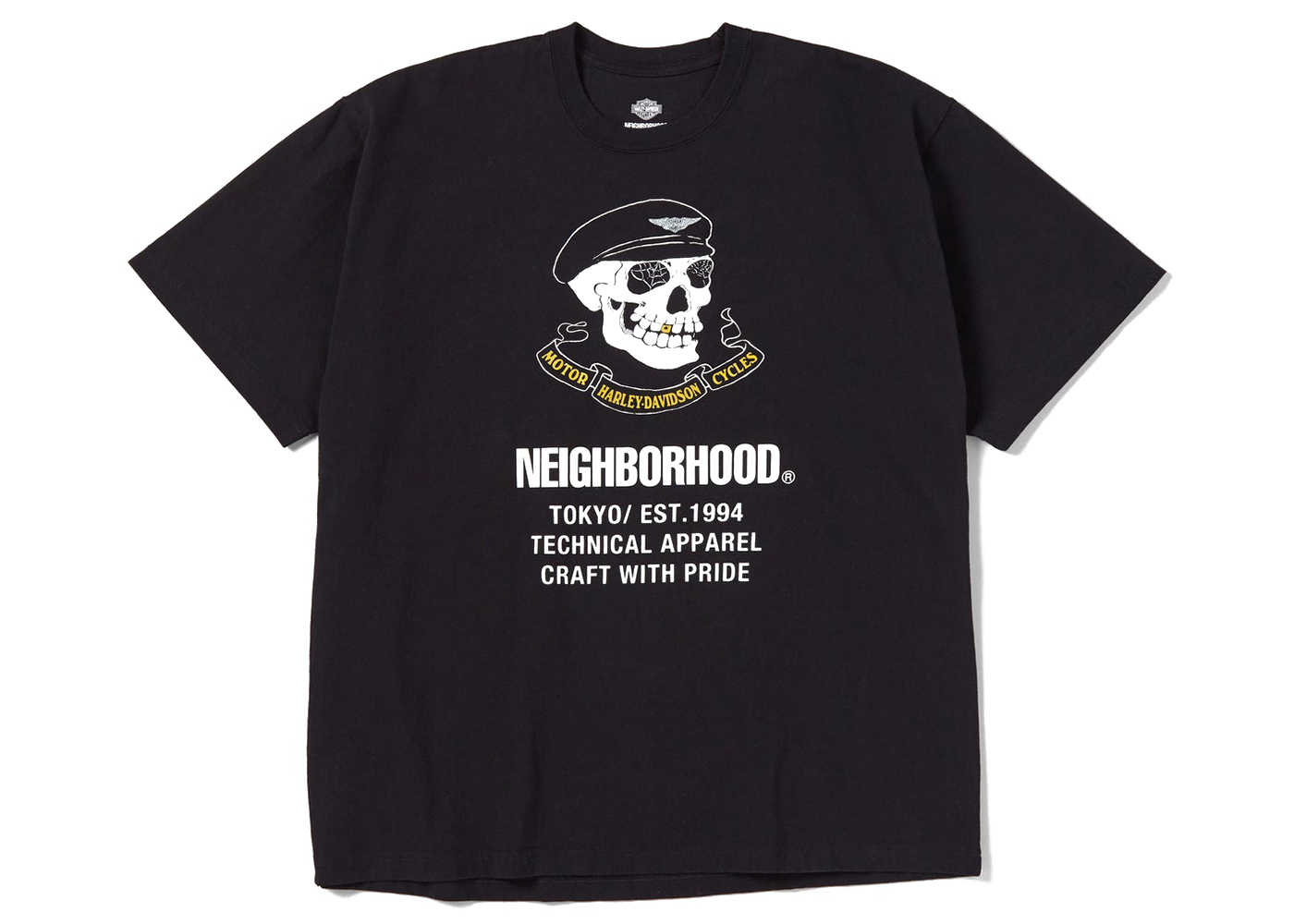 Neighborhood x Harley Davidson Cracked Print T-Shirt Black