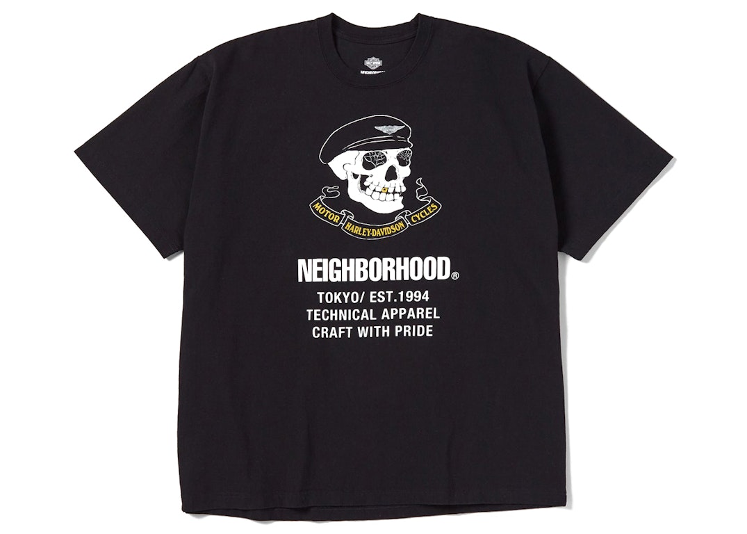 Pre-owned Neighborhood X Harley Davidson Cracked Print T-shirt Black