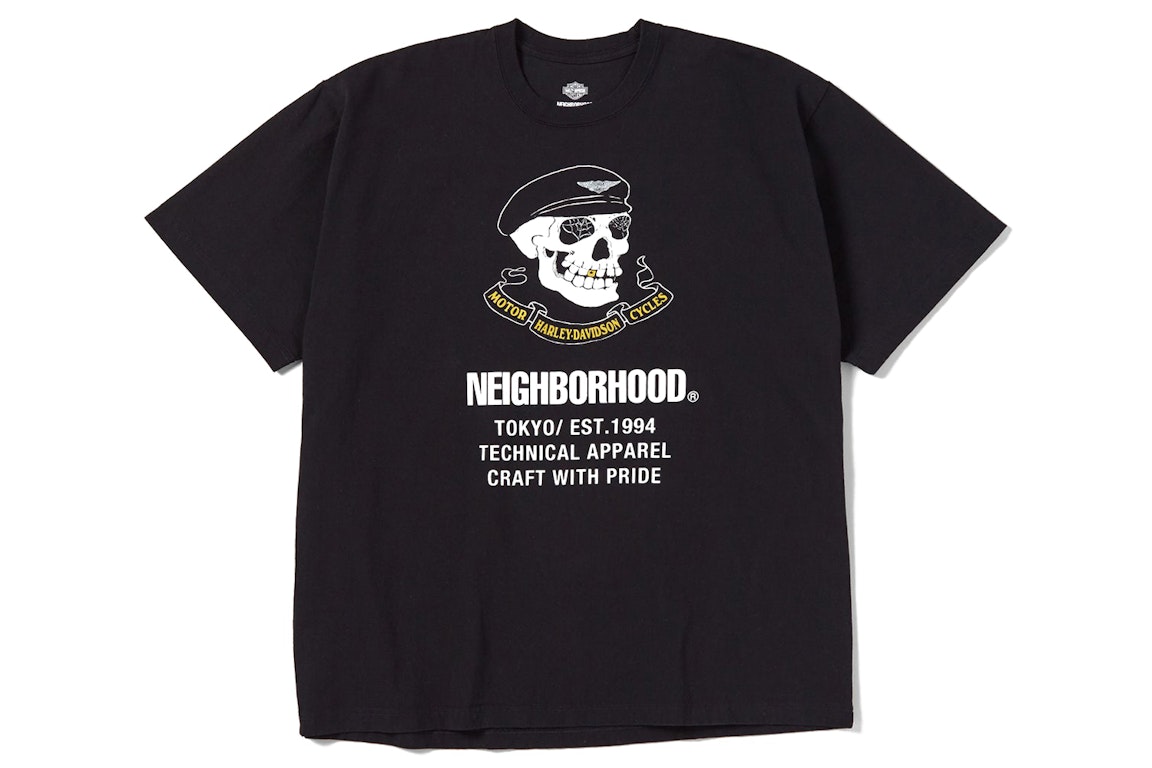 Pre-owned Neighborhood X Harley Davidson Cracked Print T-shirt Black