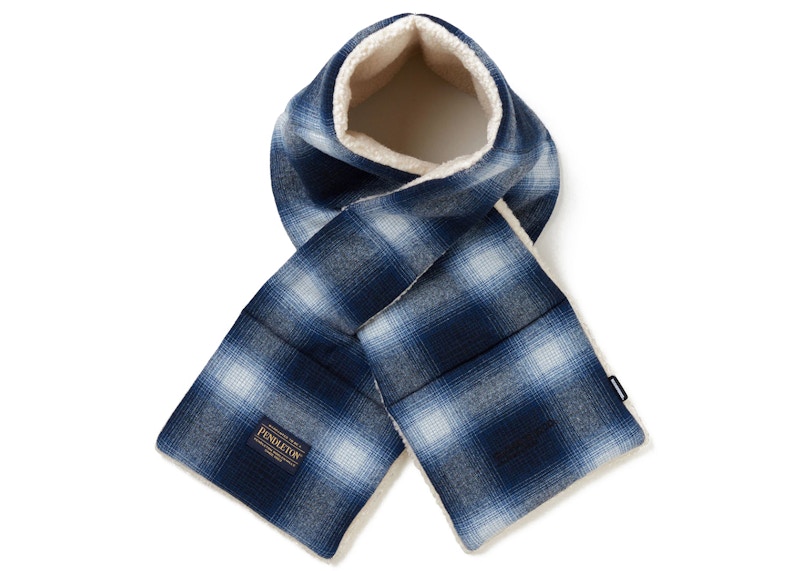 Neighborhood x Pendleton Boa Check Scarf Blue - FW22 - KR