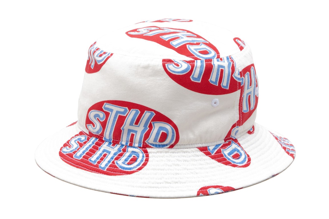 Pre-owned Neighborhood X Saint Mxxxxxx Sthd Bucket Hat White Red