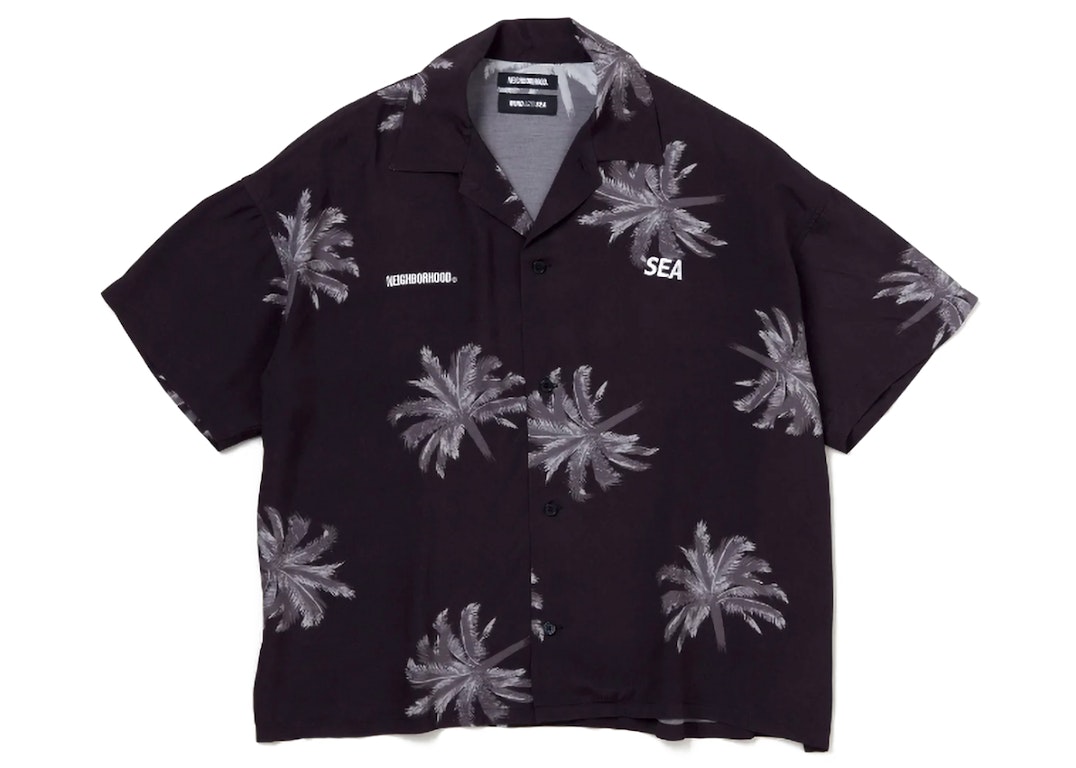 Pre-owned Neighborhood X Wind And Sea Hawaiian Shirt Black