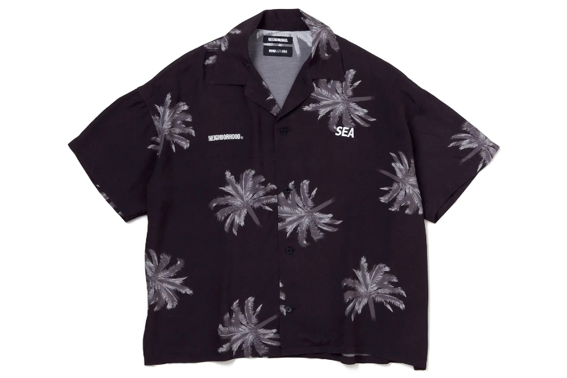 Pre-owned Neighborhood X Wind And Sea Hawaiian Shirt Black