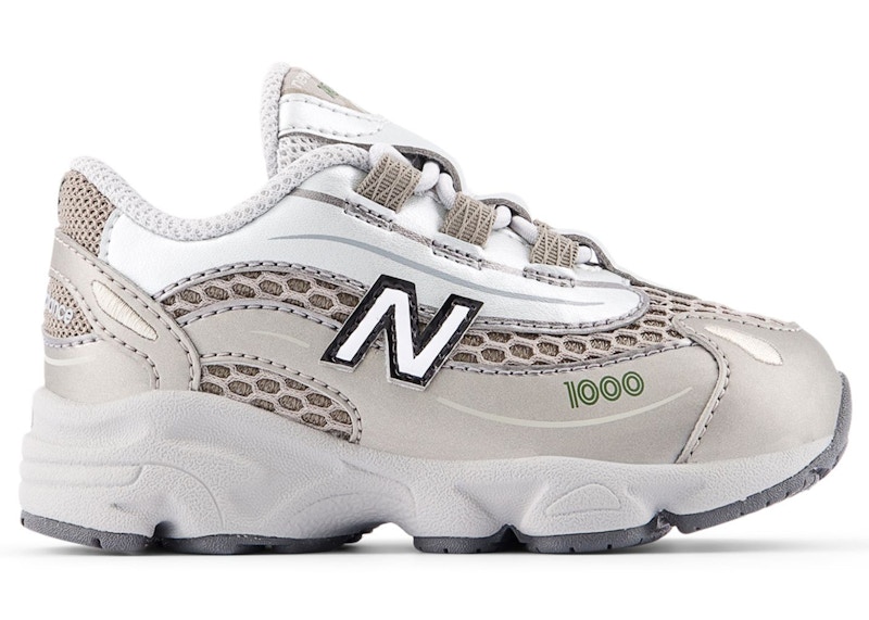 Pre-owned New Balance 1000 Bungee Lace Sneakers In Arid Stone/light Silver Metallic