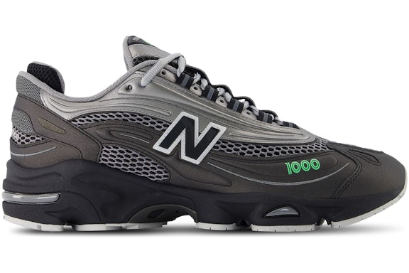 New Balance 1000 Dark Silver Metallic Lime Leaf