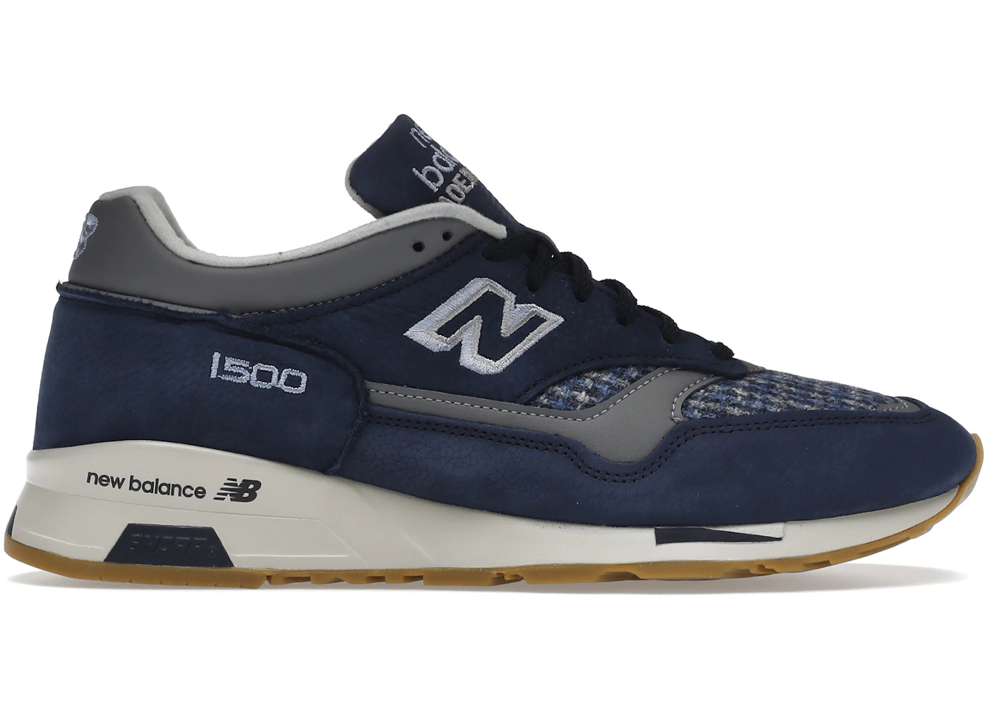 New Balance 1500 MiUK Navy Grey Harris Tweed Men's Trainers
