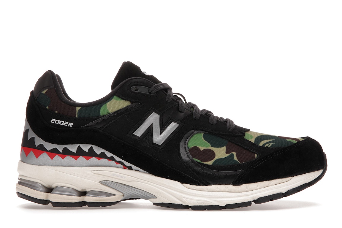 Pre-owned New Balance 2002r Bape Black In Black/green Camo