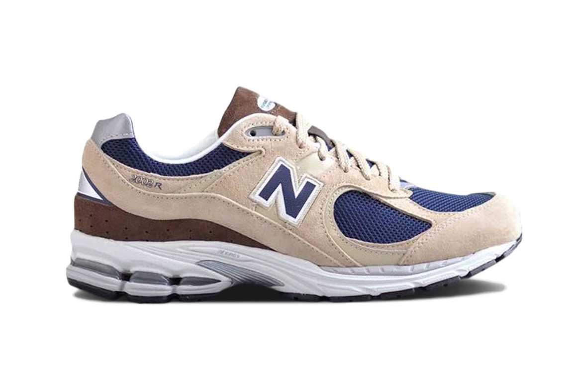 Pre-owned New Balance 2002r Beige Navy Blue In Beige/navy Blue