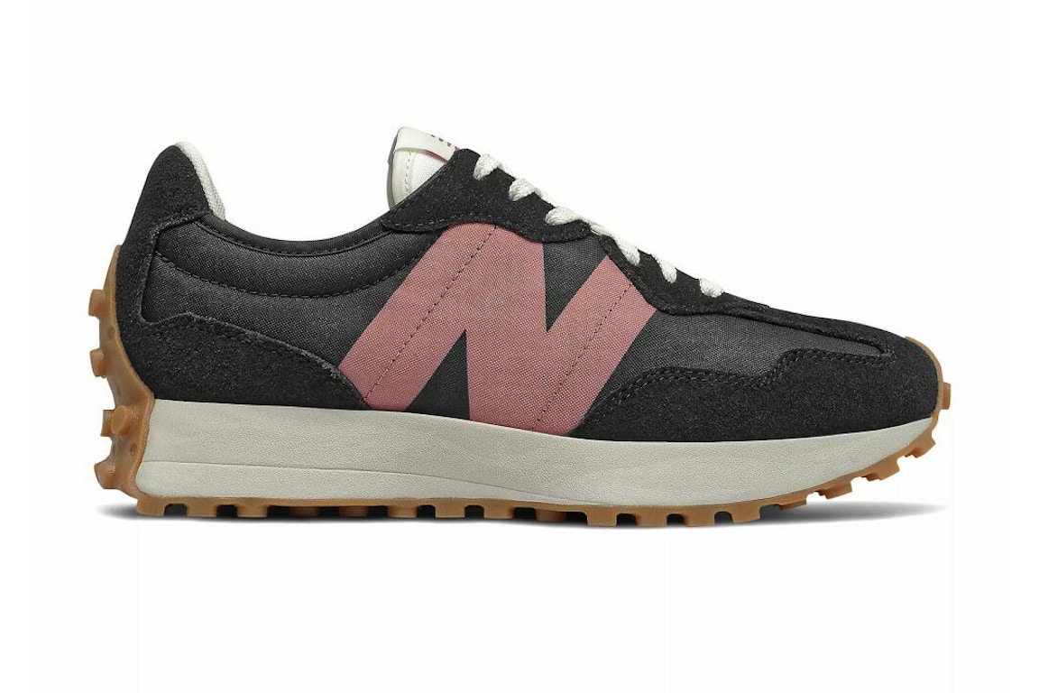 Click to view more detailed imagery on our partner's website Pre-owned New Balance 327 Black Pink Gum (women's) In Black/pink/white