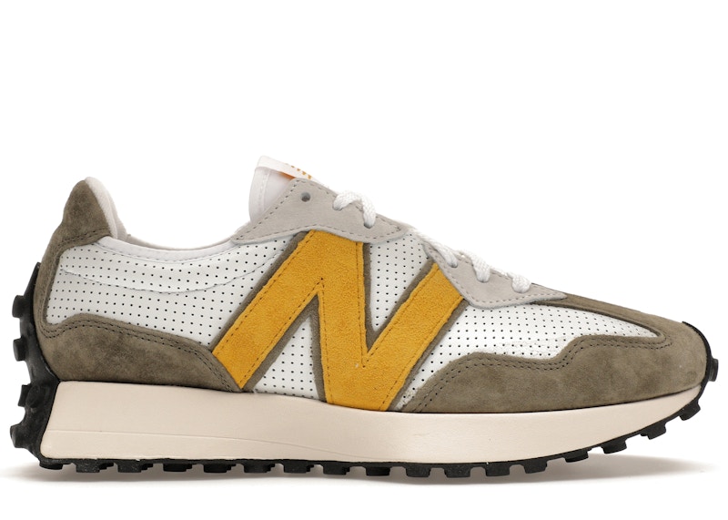 New Balance 327 White Yellow Olive