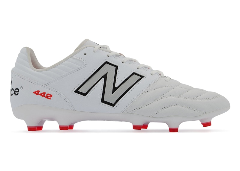 New Balance Unisex 442 PRO FG V2 Soccer Shoes - White/Red/Black - MS41FMWT