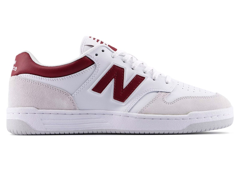 New Balance 480 White Beige Dark Red - BB480LIR
