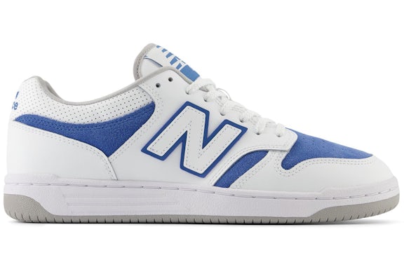 New Balance 480 Weißes Königsblaues Veloursleder