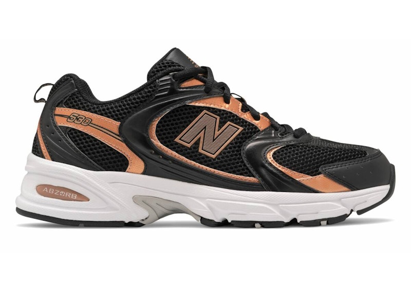 New balance trainers black and store rose gold