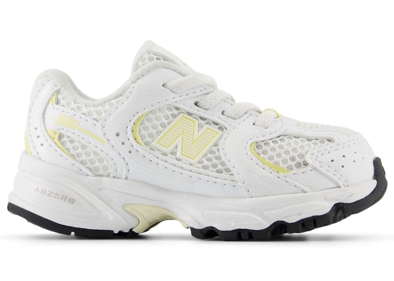 Pre-owned New Balance 530 Bungee Lace Sneakers In White/lemon In Multi