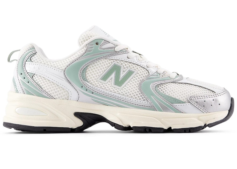 Pre-owned New Balance Men's  530 Sneakers In Silver Metallic/mosaic Green