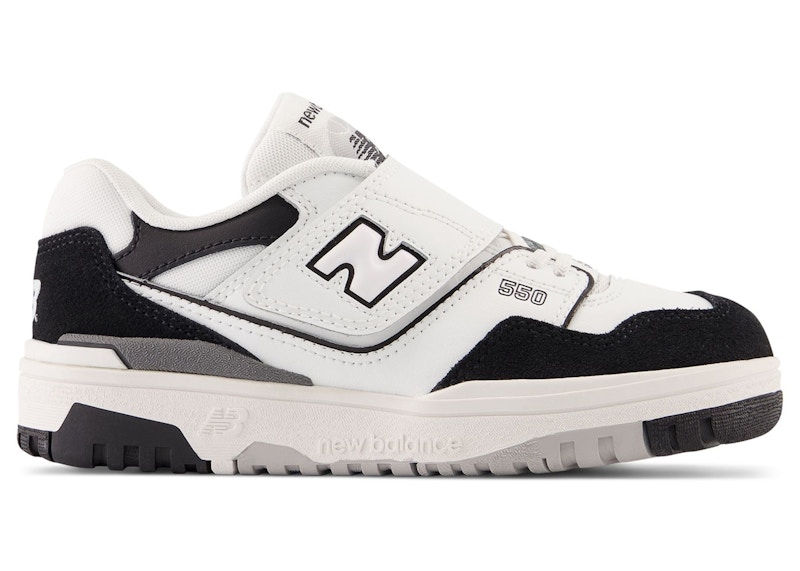 New Balance 550 Bungee Lace White Black Rain Cloud (PS)