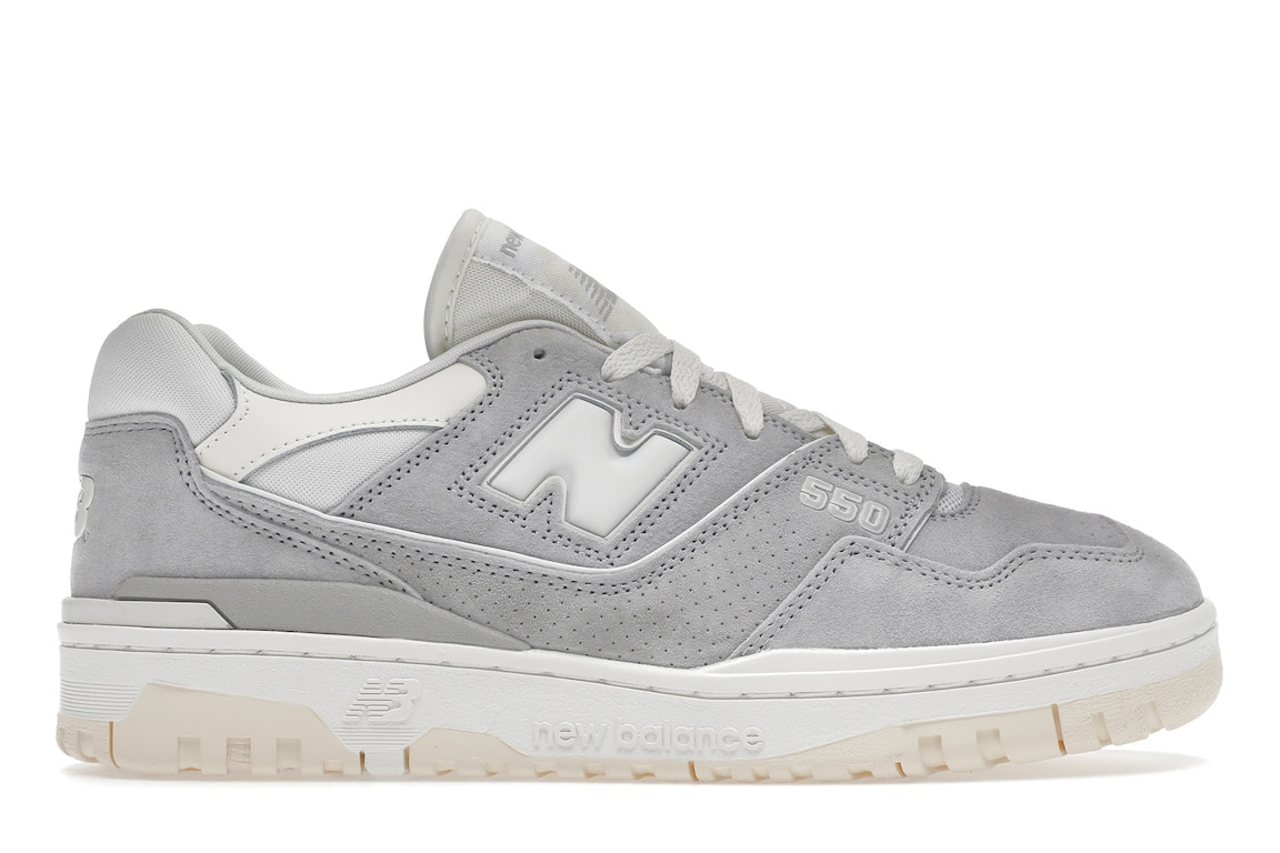 Pre-owned New Balance 550 Grey Suede In Rain Cloud/sea Salt/white