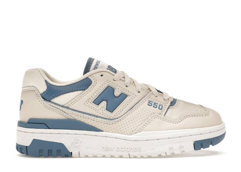 Pre-owned New Balance 550 (women's) Sneakers In Linen/heron Blue/white