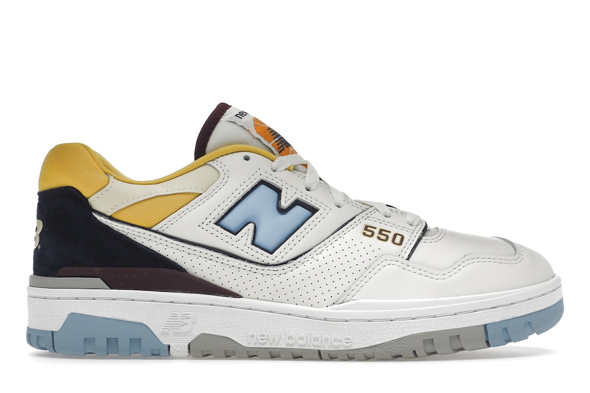 Pre-owned New Balance 550 Marquette In White/university Blue/yellow