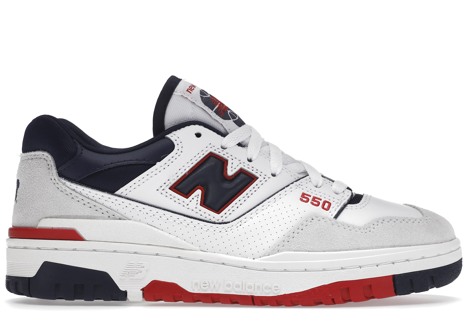 new balance 550 white navy red