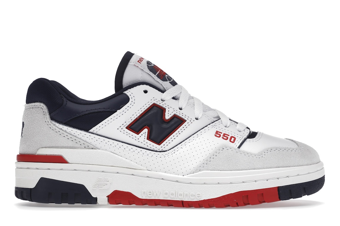 Pre-owned New Balance 550 Premium White Navy Red In White/navy/red