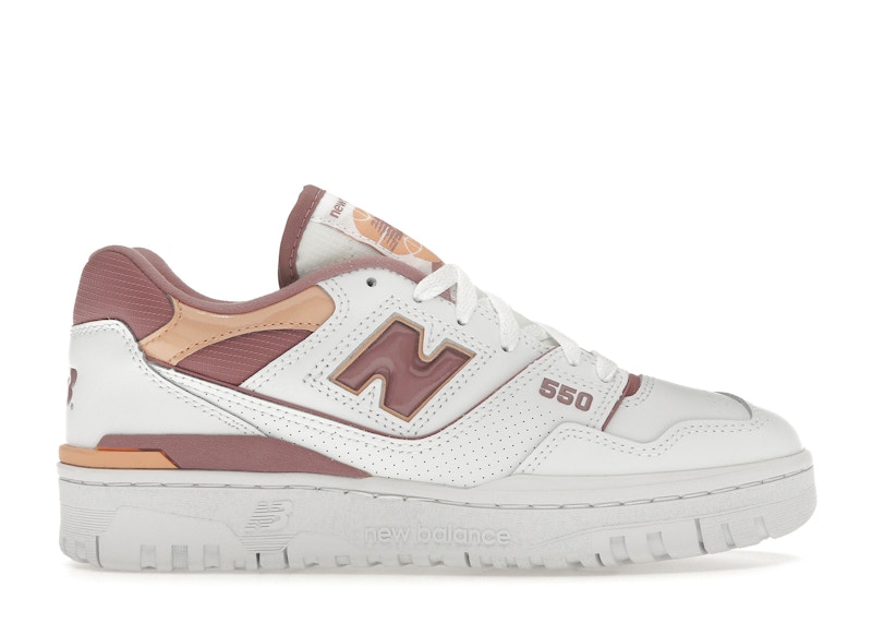 Pre-owned New Balance 550 (women's) Sneakers In White/rosewood/hazy Peach