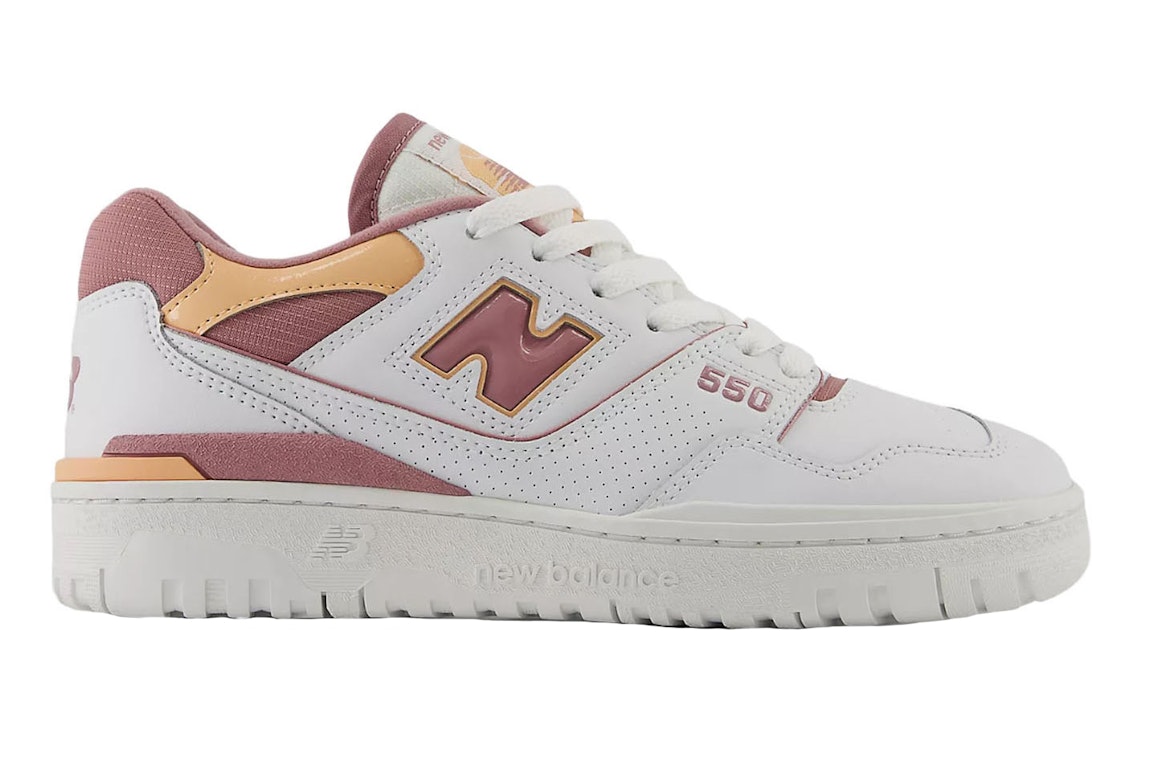 Pre-owned New Balance 550 Rosewood Hazy Peach (women's) In White/rosewood/hazy Peach