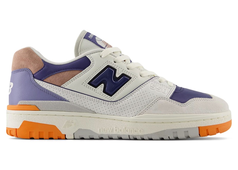 New Balance Unisex 550 Sneakers - White/Grey/Black/Orange - BB550JN1
