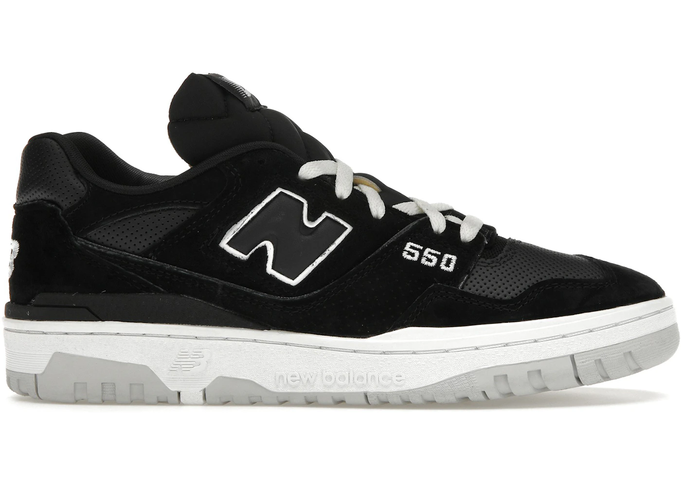 New Balance 550 Ante Piel Perforada Negro Blanco Hombre BB550PRA