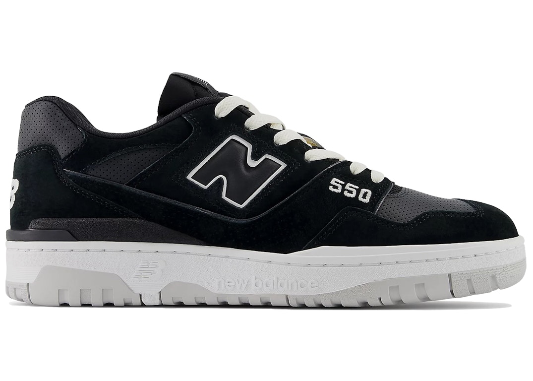 Pre-owned New Balance 550 Suede Perforated Leather Black White In Black/white