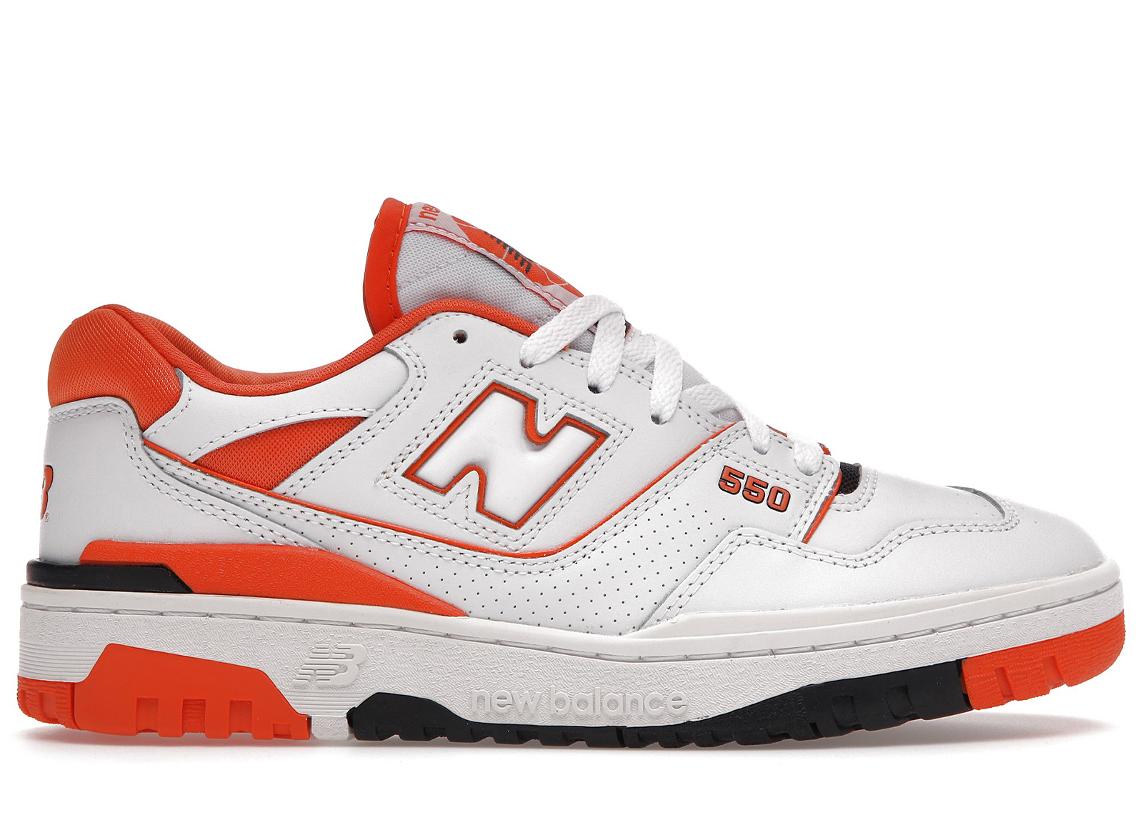 New Balance White \u0026 Orange 550 Sneakers