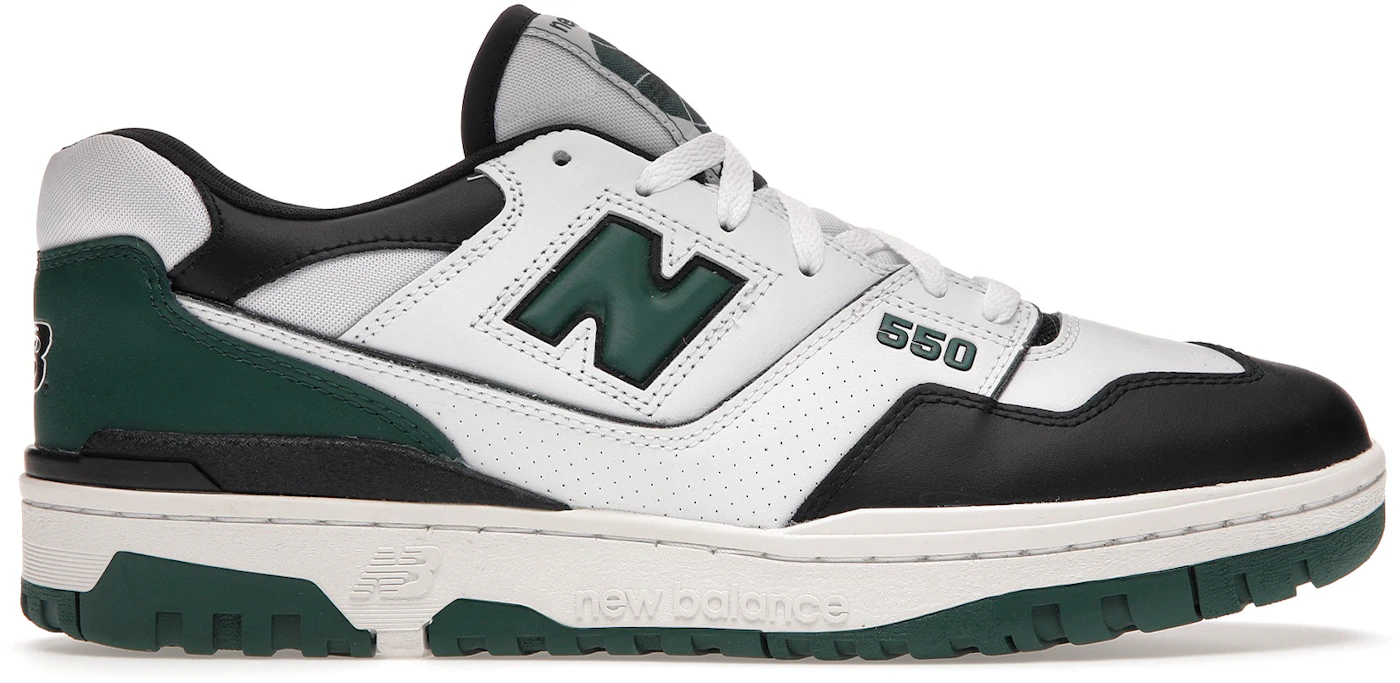 New Balance 550 sneakers in white and green