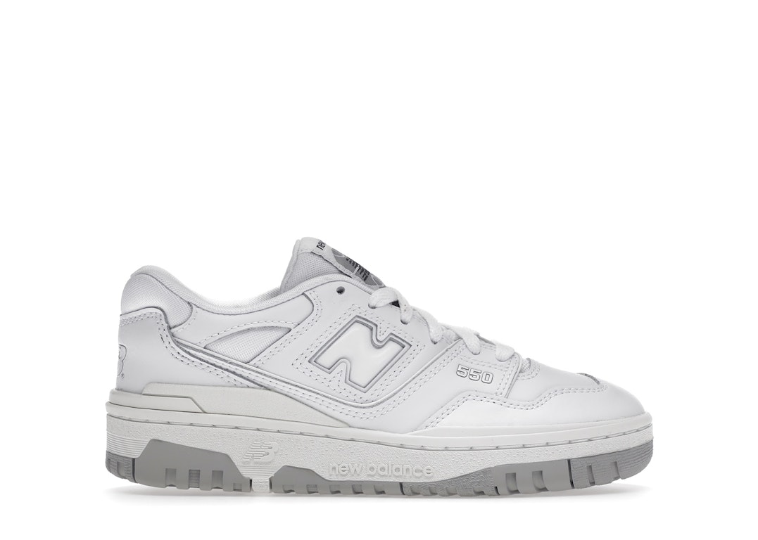 Pre-owned New Balance 550 White Grey (gs) In White/grey