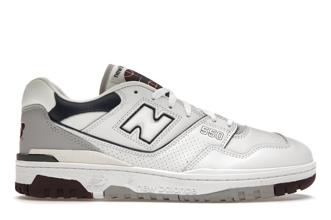 Pre-owned New Balance 550 White Natural Indigo Burgundy In White/natural Indigo/burgundy