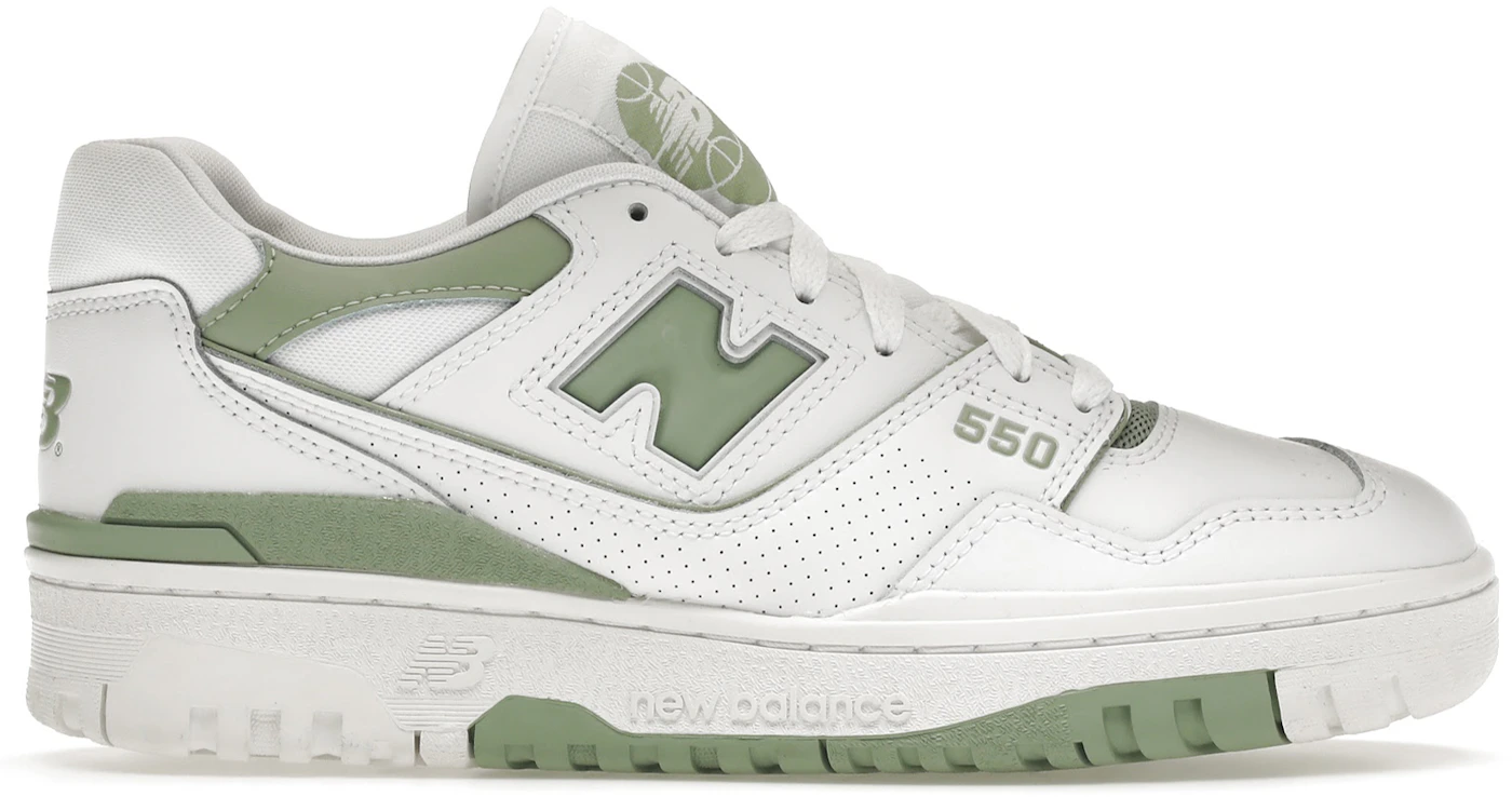 Green 550 Premium leather and mesh trainers, New Balance