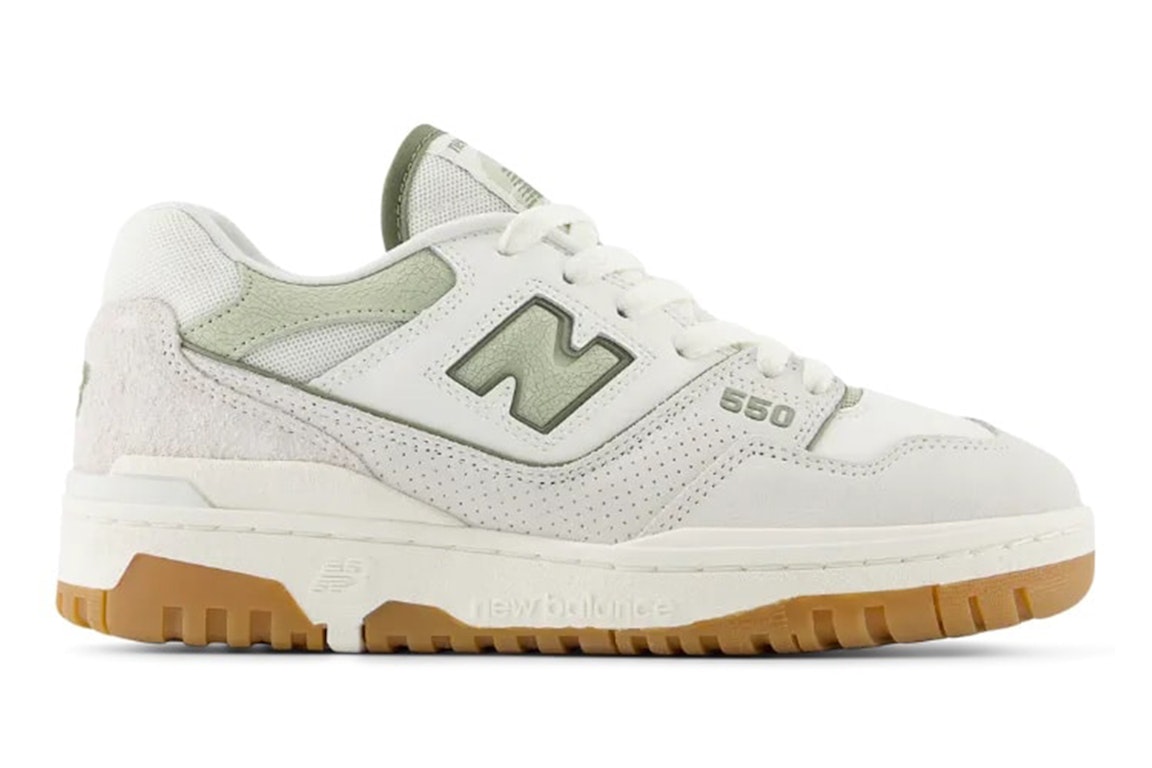Pre-owned New Balance 550 White Olive Gum (women's) In White/olive/gum