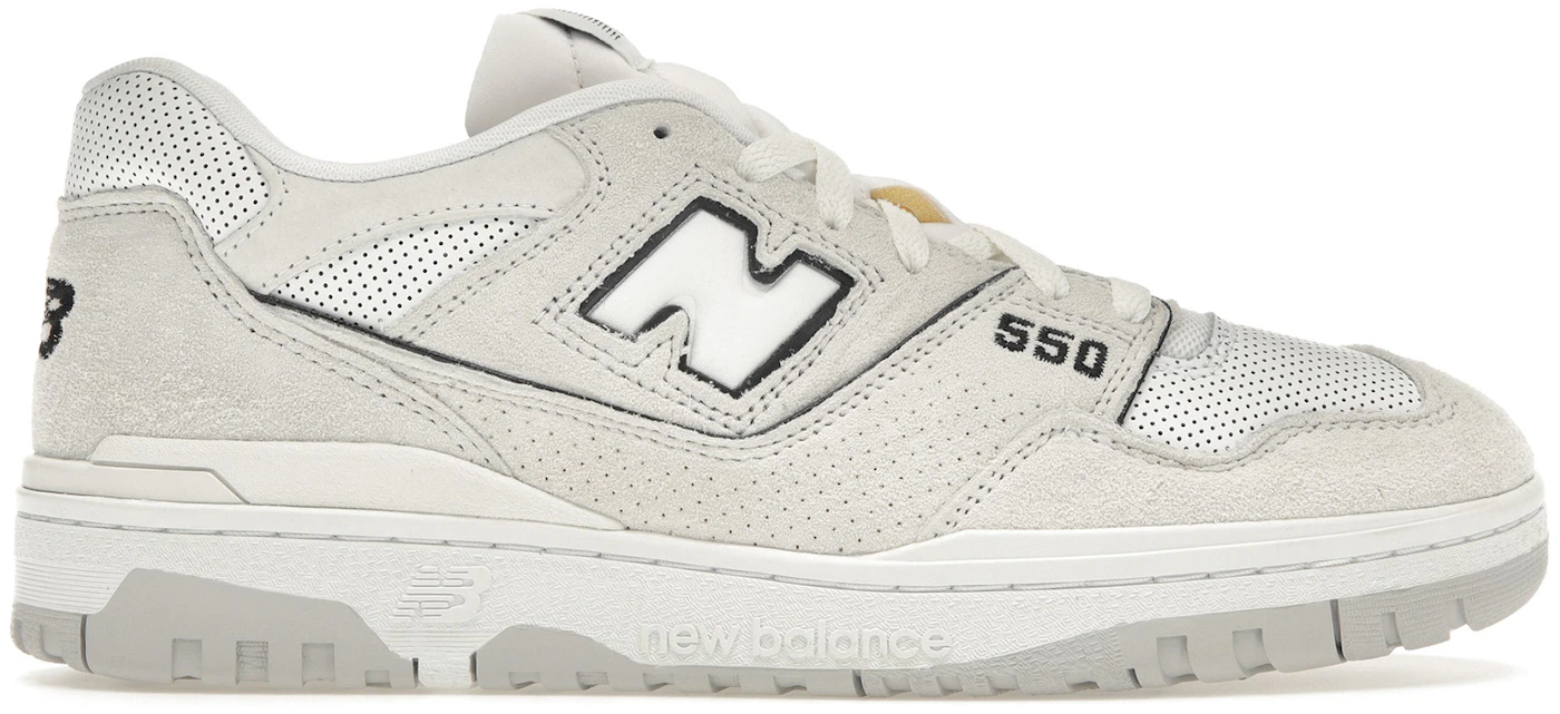 New Balance 550 White Perforated Leather Black Men's - BB550PRB - US