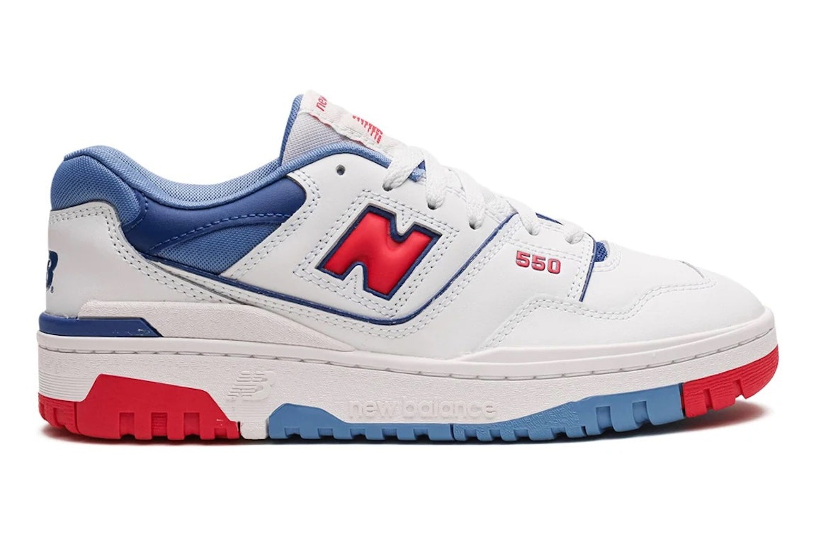 Pre-owned New Balance 550 White True Red Atlantic Blue (gs) In White/true Red/atlantic Blue