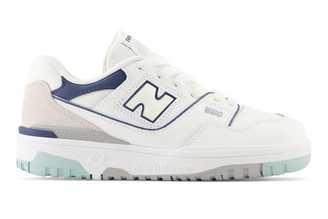 Pre-owned New Balance 550 White Winter Fog Navy (ps) In White/winter Fog/navy