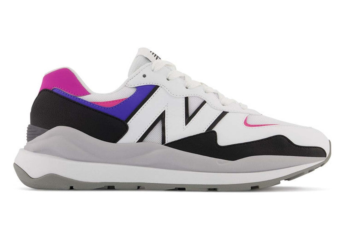 Pre-owned New Balance 57/40 White Black Purple Pink In White/black/purple