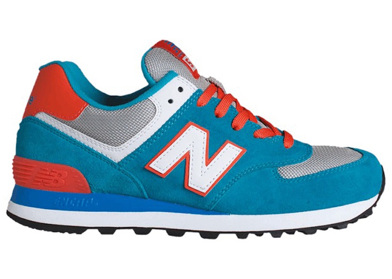 Aqua and clearance orange sneakers