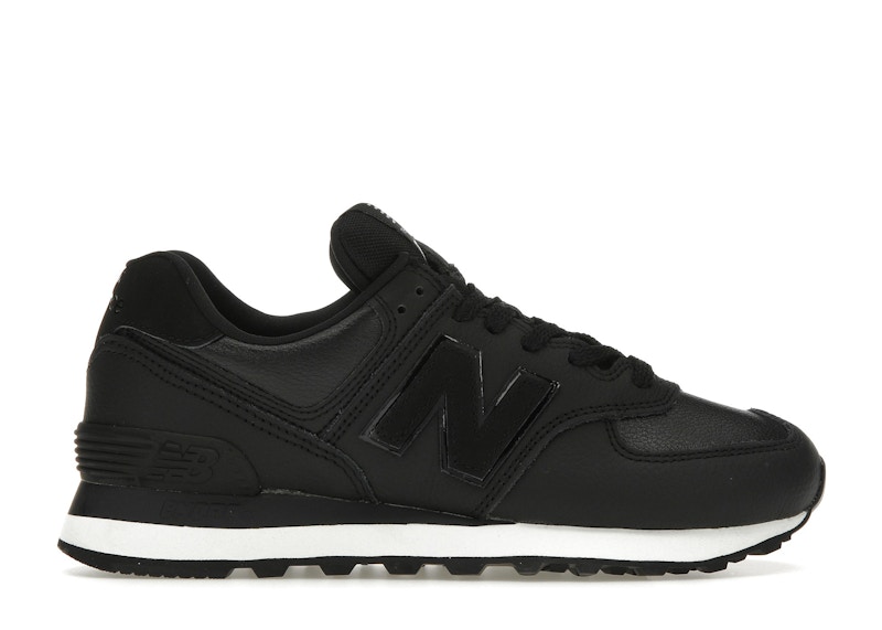 New Balance 574 Black Leather White Midsole Women s WL574IB2 US